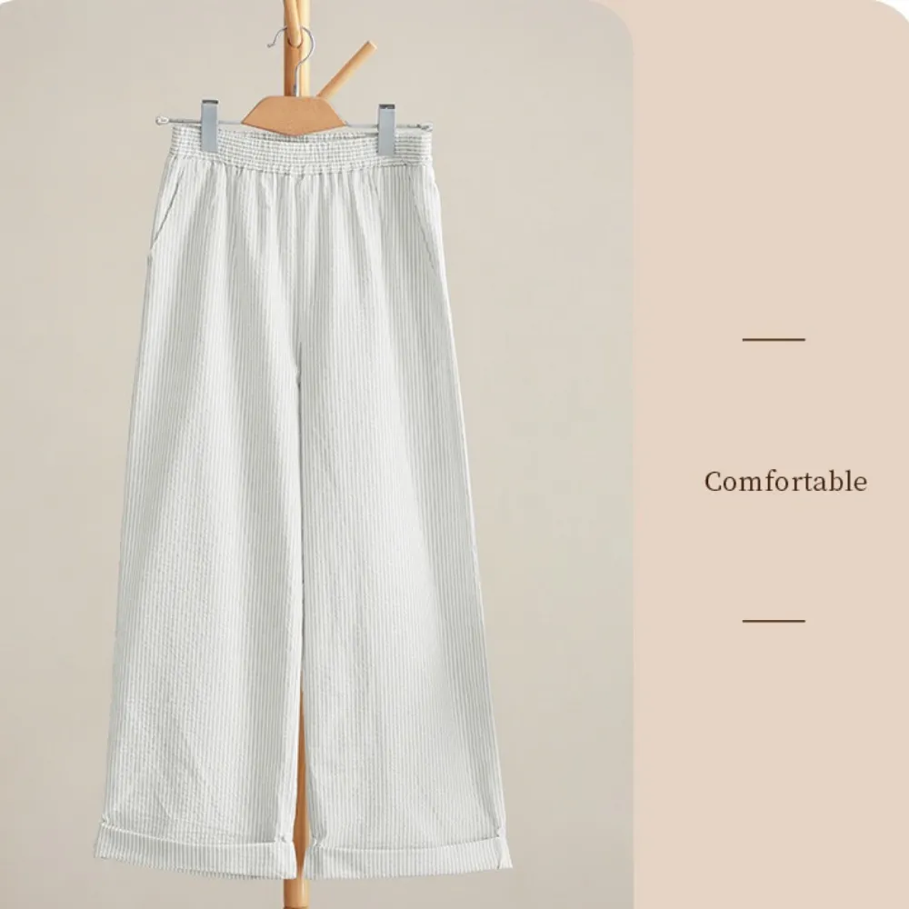 文艺条纹裤/ 无袖宽松上衣 Cropped Stripes Pants/ Sleeveless Relaxed Tops