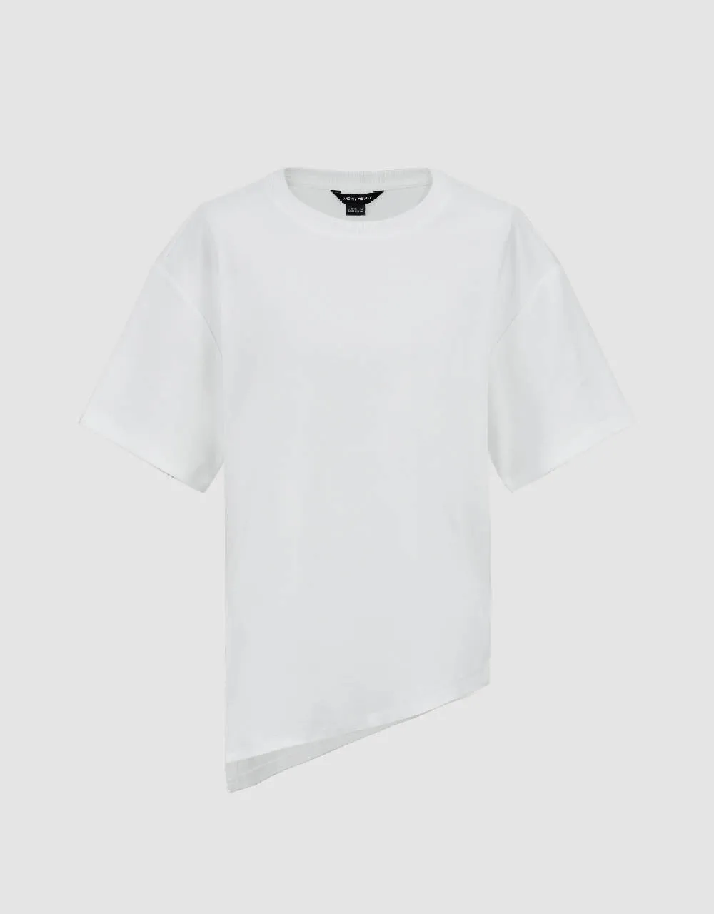 Asymmetric Hem Crew Neck Knitted T-Shirt
