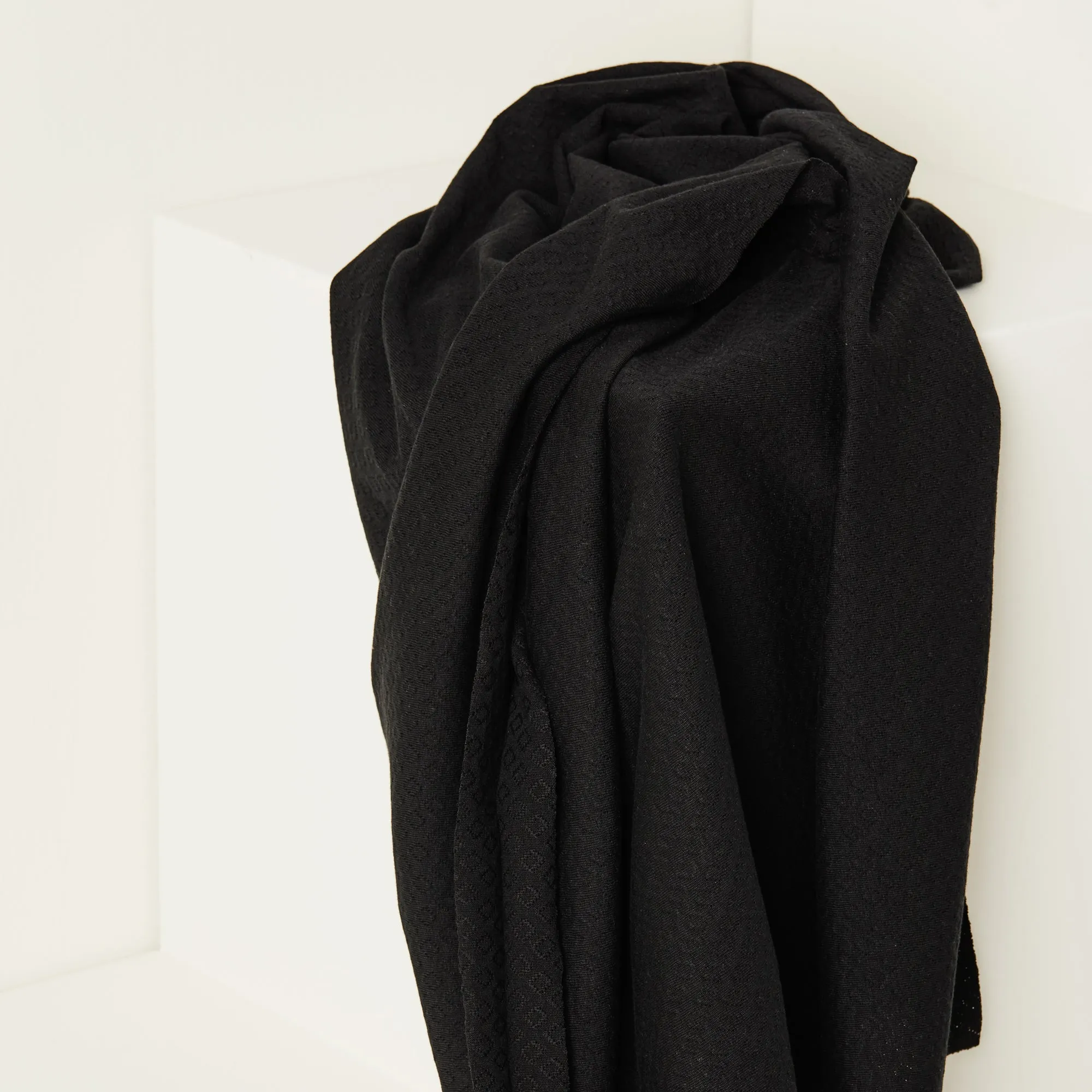 Black Organic Gem Pointelle Knit | Mind The Maker | By The Half Yard