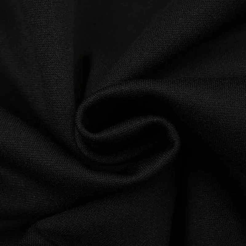 Black Sporty Hoodie Pullover Long Sleeve Top