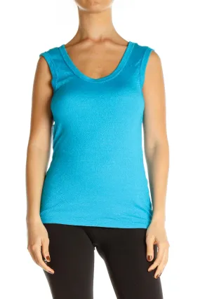 Blue Solid All Day Wear Tank Top
