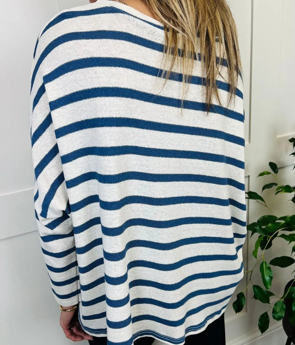Blue Sparkle Stripe Top