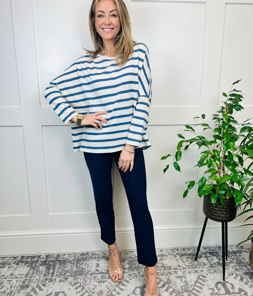 Blue Sparkle Stripe Top