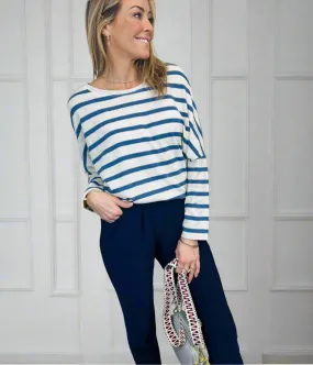 Blue Sparkle Stripe Top