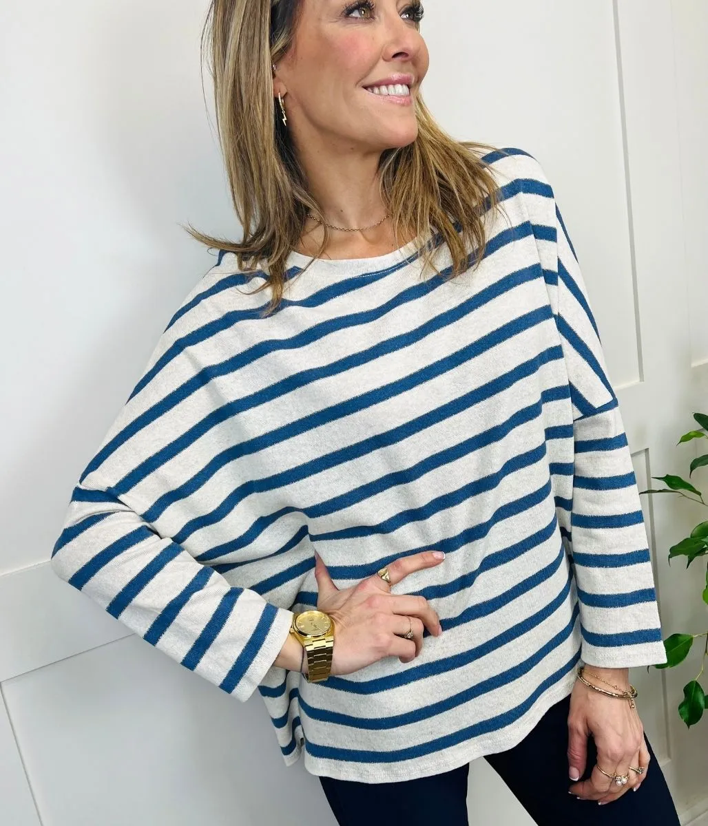 Blue Sparkle Stripe Top