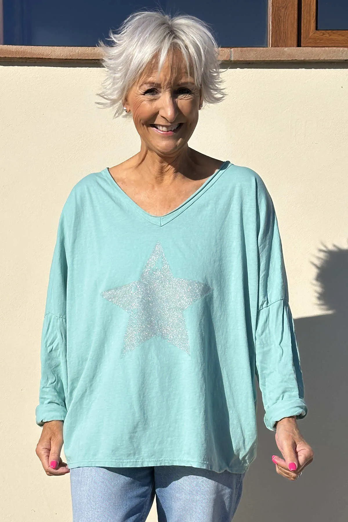Briony Star Cotton Top Mint