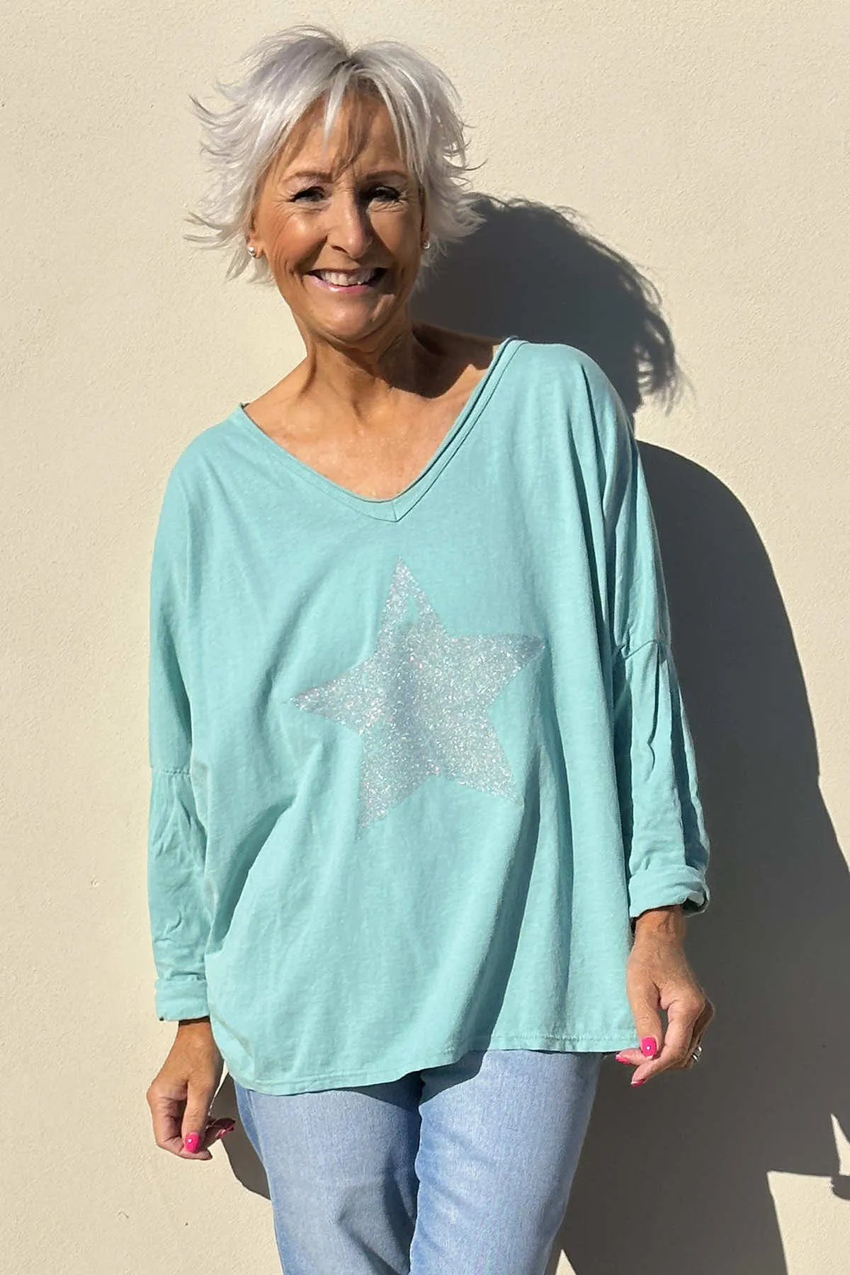 Briony Star Cotton Top Mint