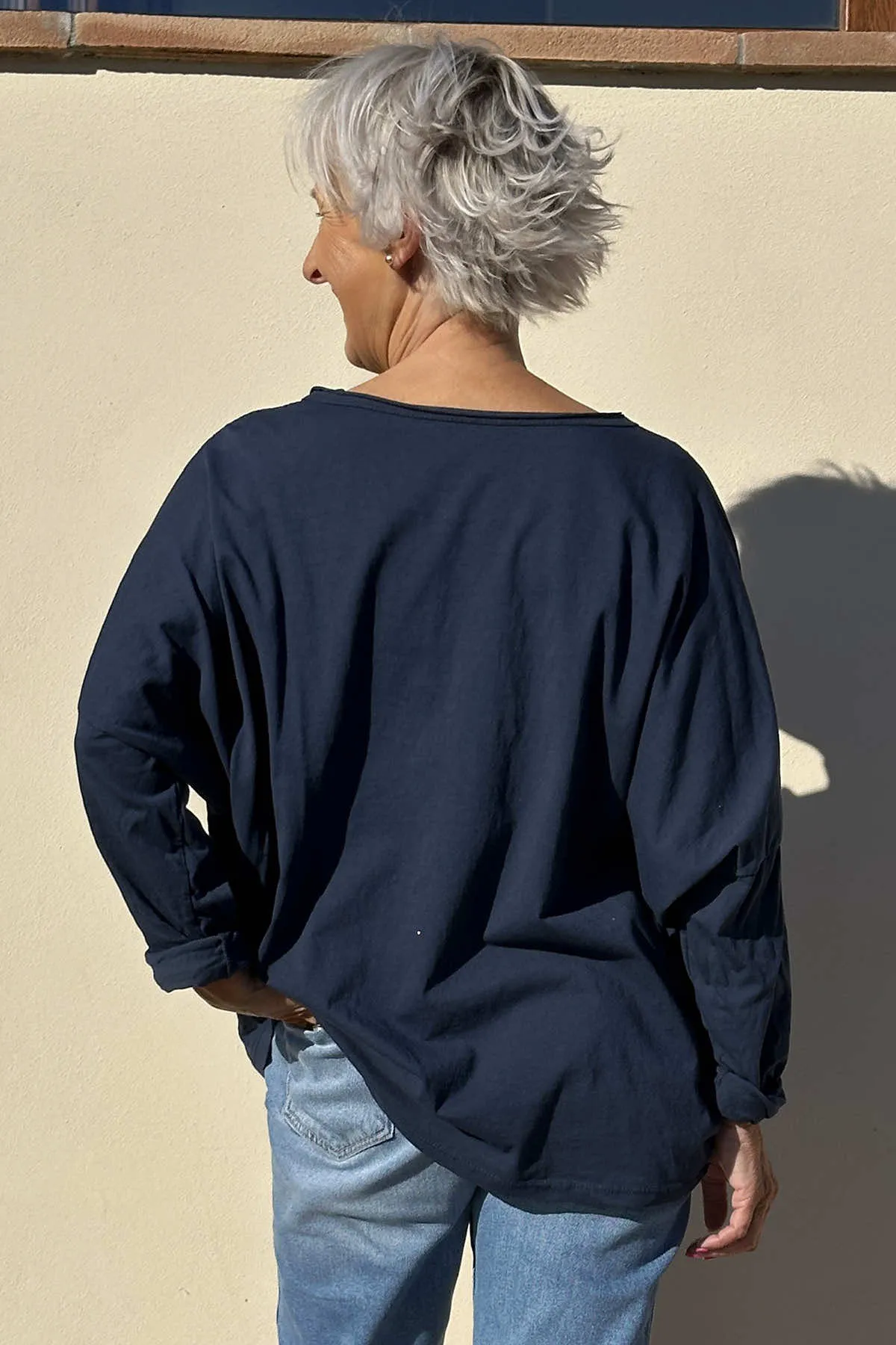 Briony Star Cotton Top Navy