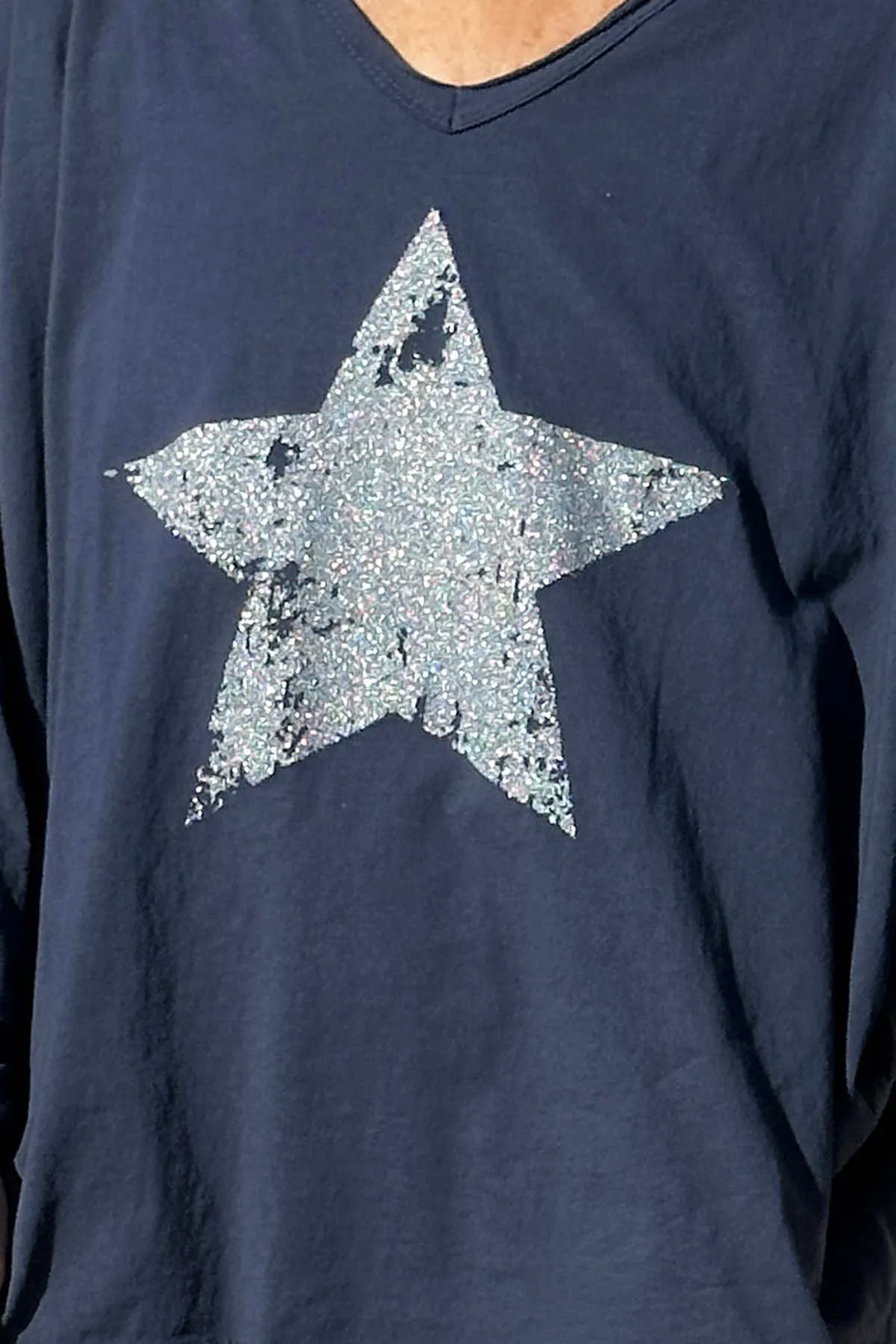 Briony Star Cotton Top Navy