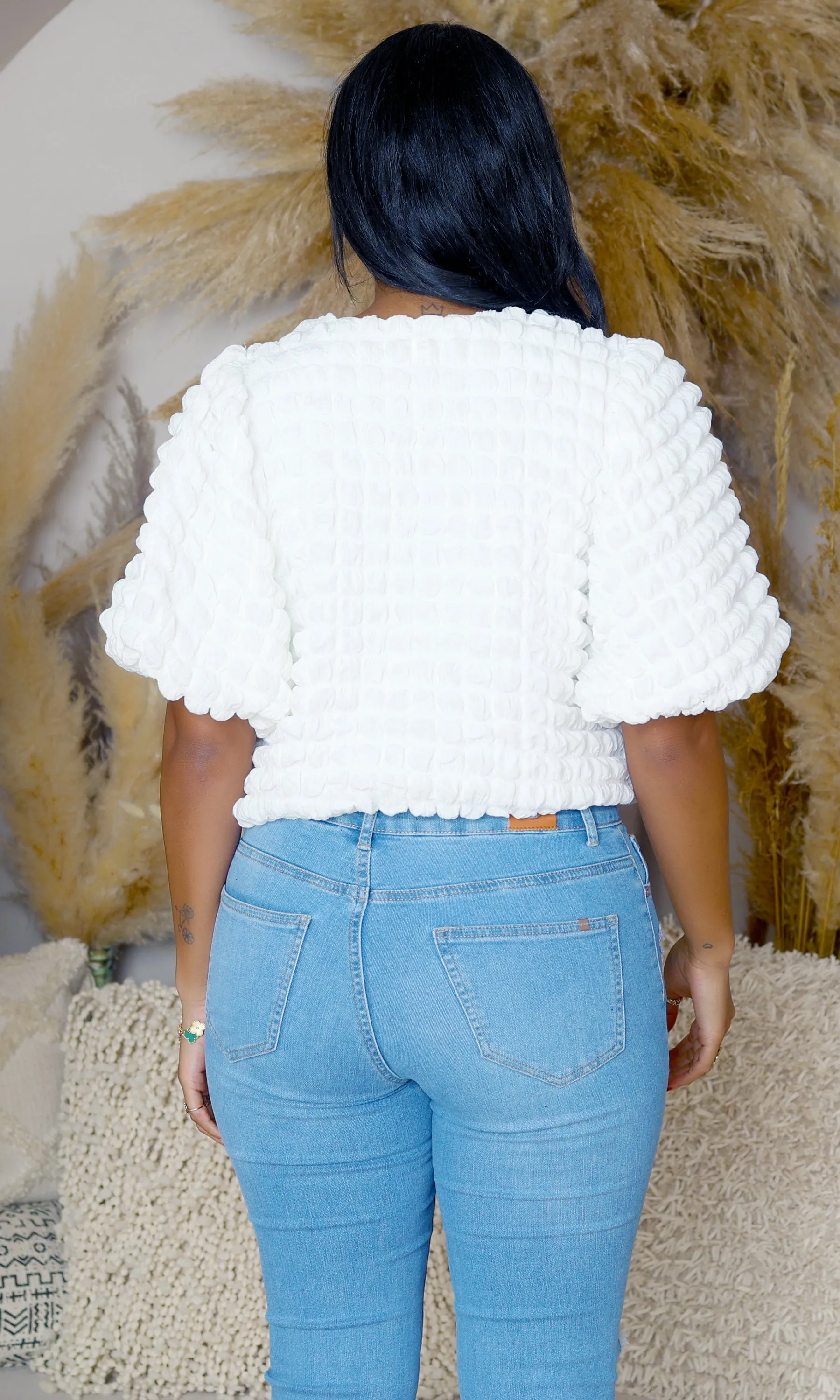 Bubble | Puff Sleeve Top- Ivory FINAL SALE