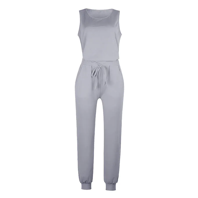 Casual Plain Loose High Waist Bandage Skinny Two Pieces Sets