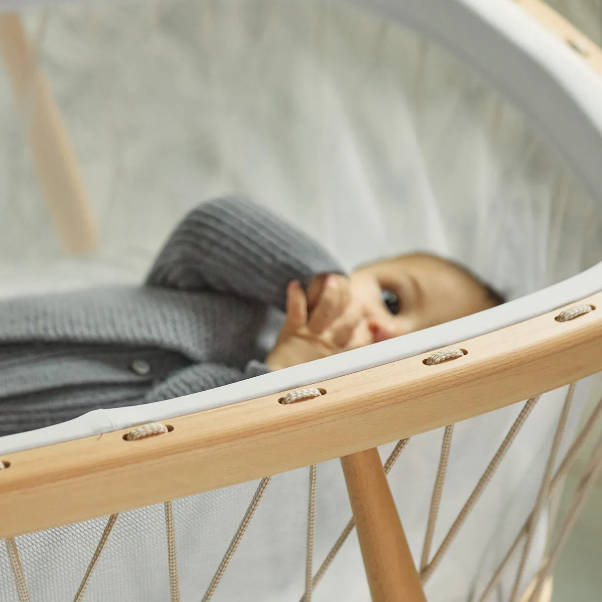 Charlie Crane KUMI Mesh Crib with Organic Mattress - Desert