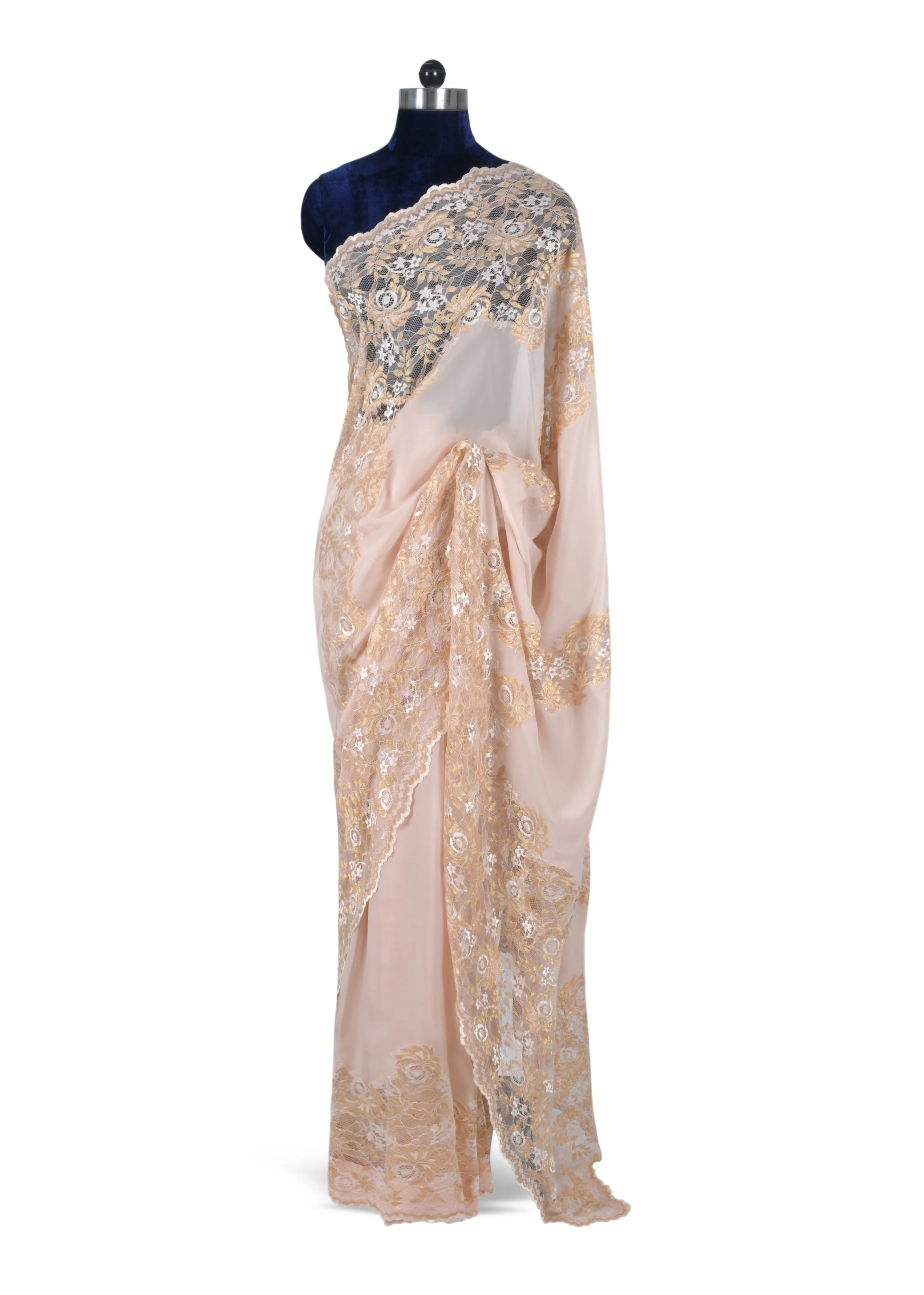 Classic Metallic Saree in Silk Flat Chiffon