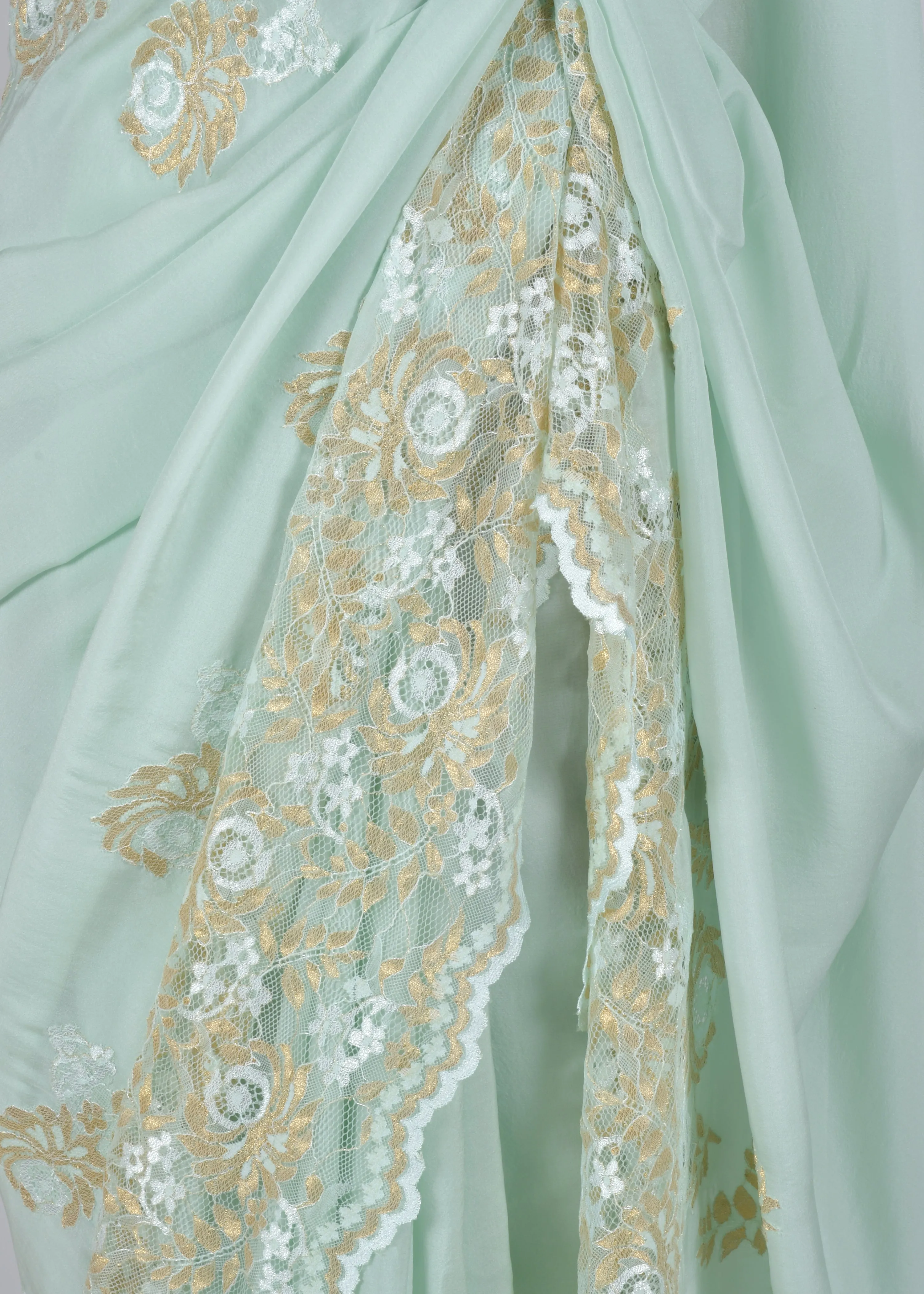 Classic Metallic Saree in Silk Flat Chiffon