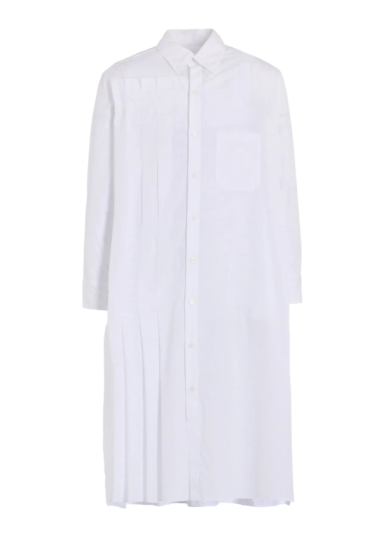 COTTON BROAD PLEATED SHIRT DRESS
