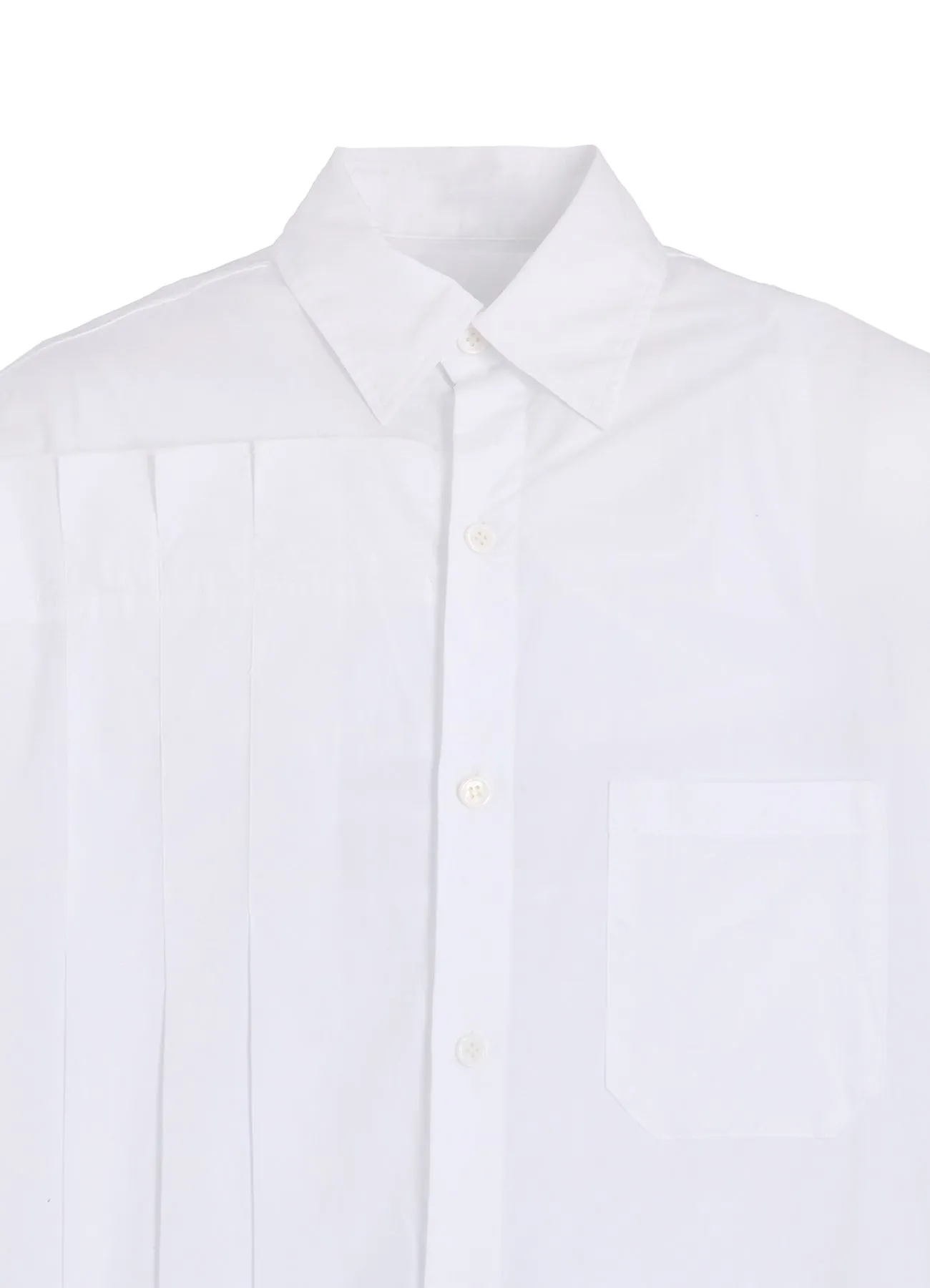 COTTON BROAD PLEATED SHIRT DRESS