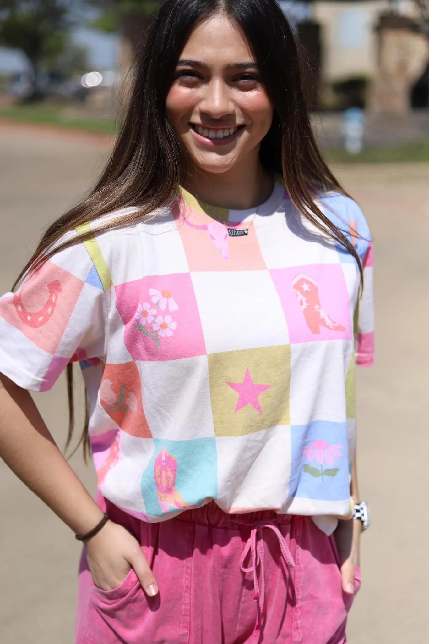 Cowgirl Check Short Sleeve Top
