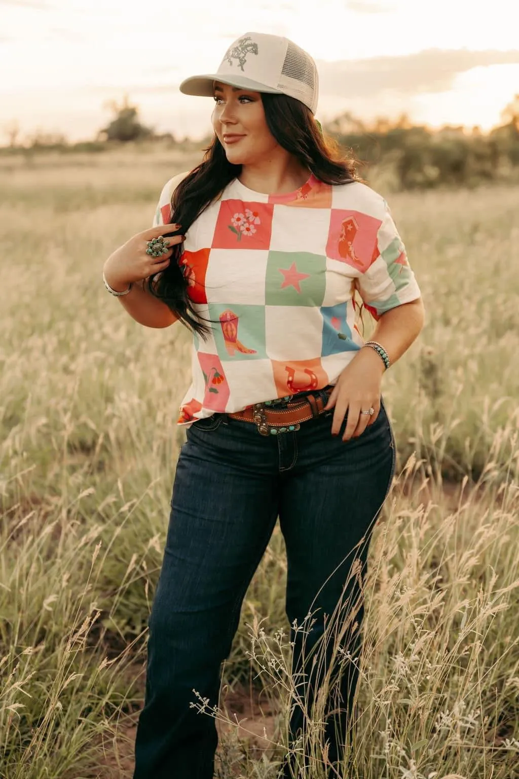 Cowgirl Check Short Sleeve Top