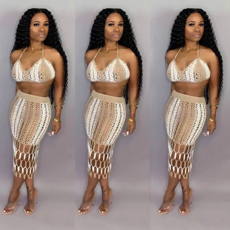 Crochet Beach Two Pieces Set