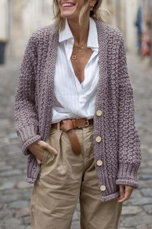 Dana chunky cable knit oversize cardigan