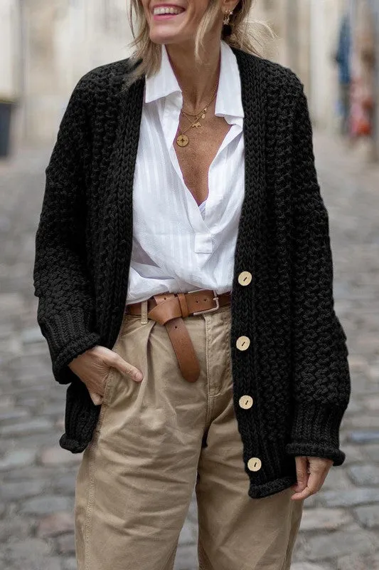 Dana chunky cable knit oversize cardigan