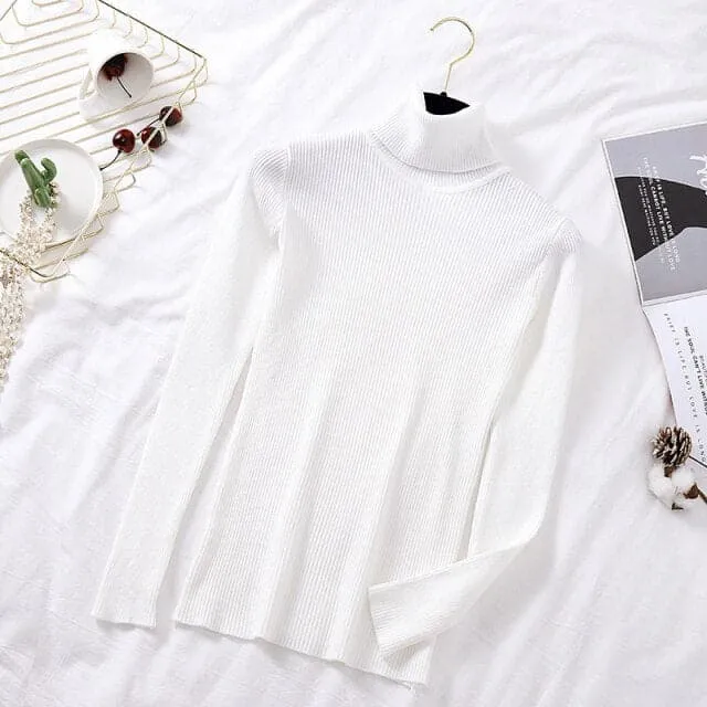 DressBetty - Women Turtelneck Casual Soft Slim Sweater