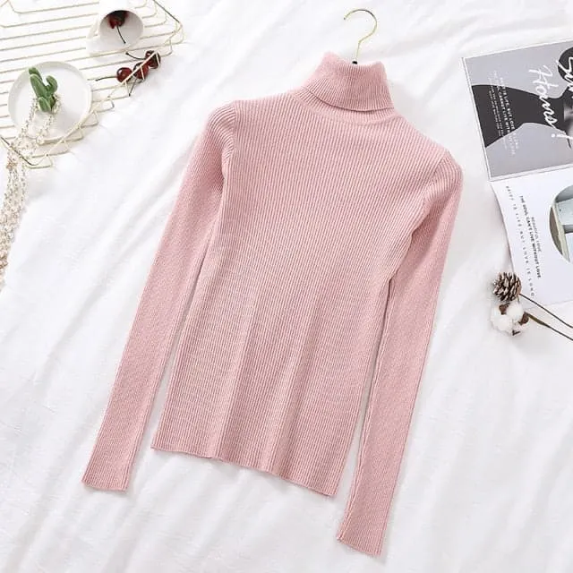 DressBetty - Women Turtelneck Casual Soft Slim Sweater