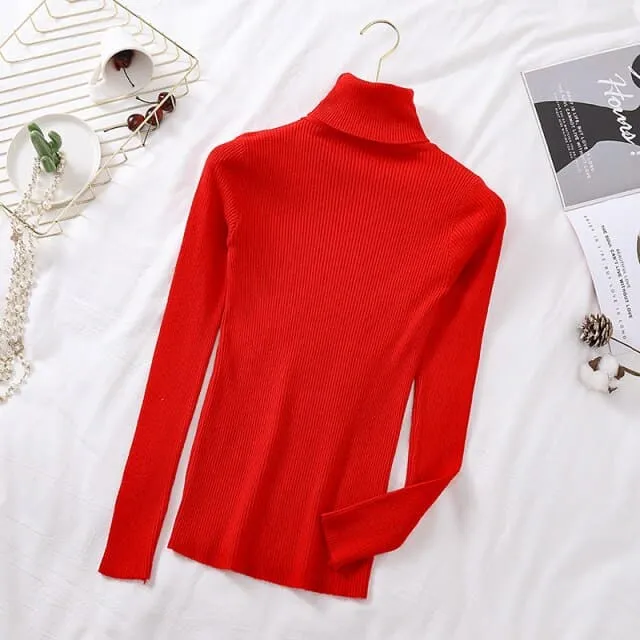 DressBetty - Women Turtelneck Casual Soft Slim Sweater