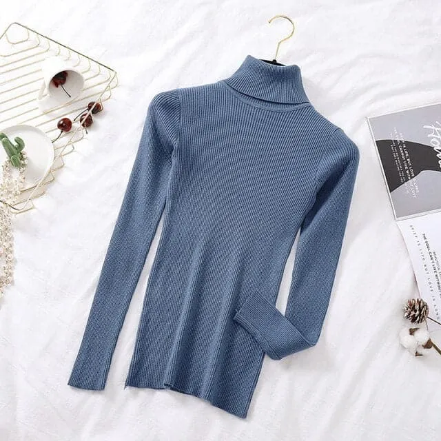 DressBetty - Women Turtelneck Casual Soft Slim Sweater
