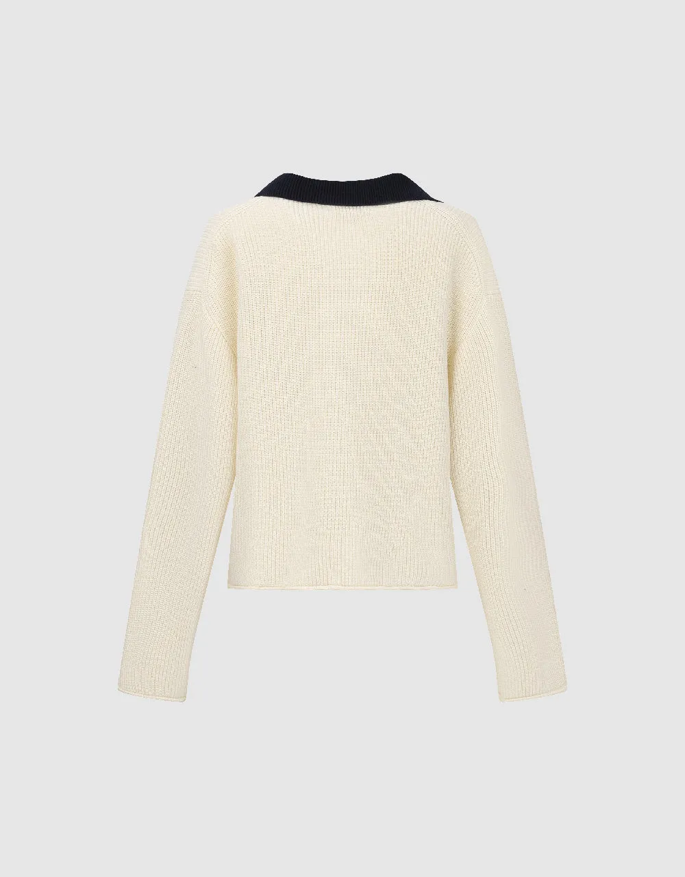 Drop Shoulder Sleeve Lapel Knitted T-Shirt