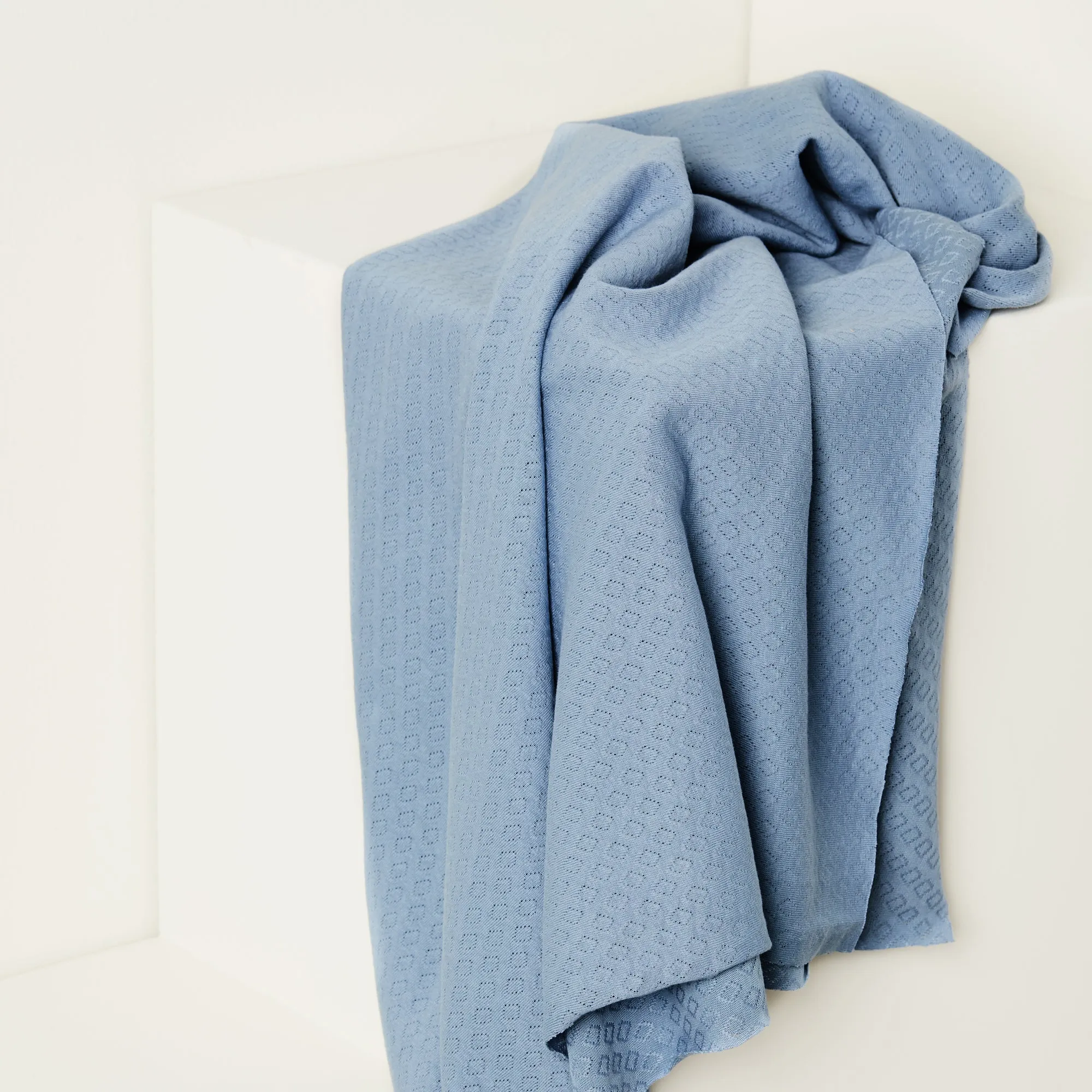 Faded Blue Organic Gem Pointelle Knit | Mind The Maker | By The Half Yard