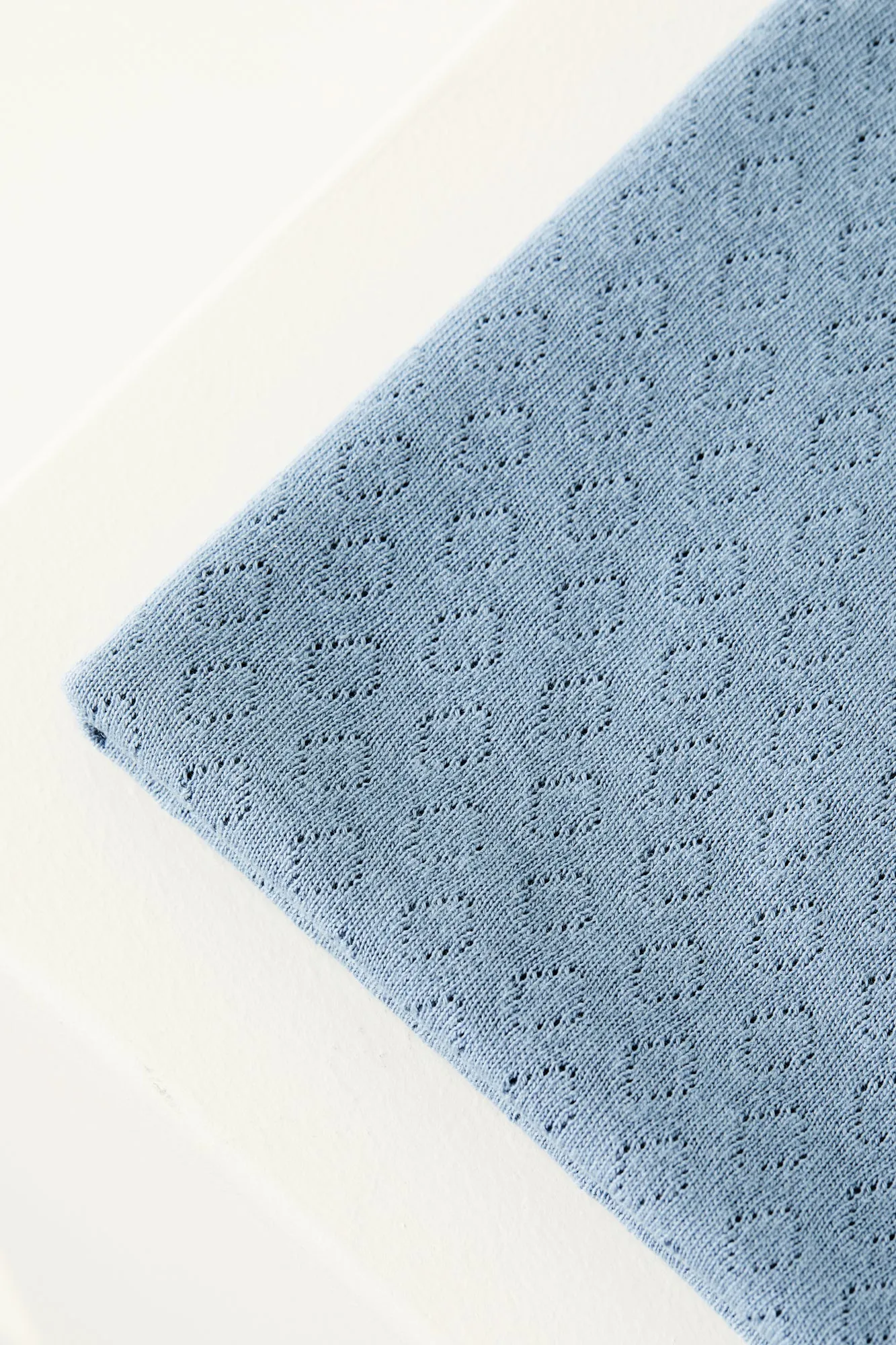 Faded Blue Organic Gem Pointelle Knit | Mind The Maker | By The Half Yard