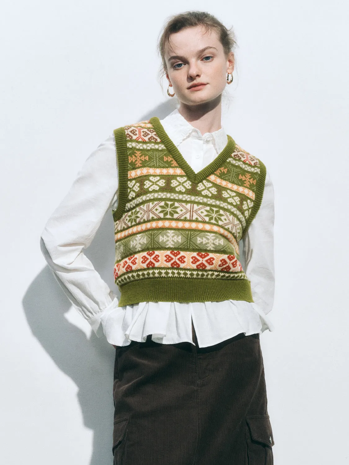 Fair Isle Knitted Sweater Vests