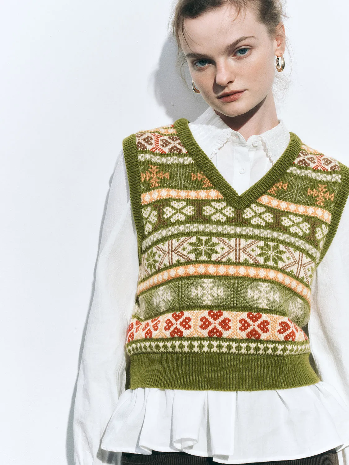 Fair Isle Knitted Sweater Vests