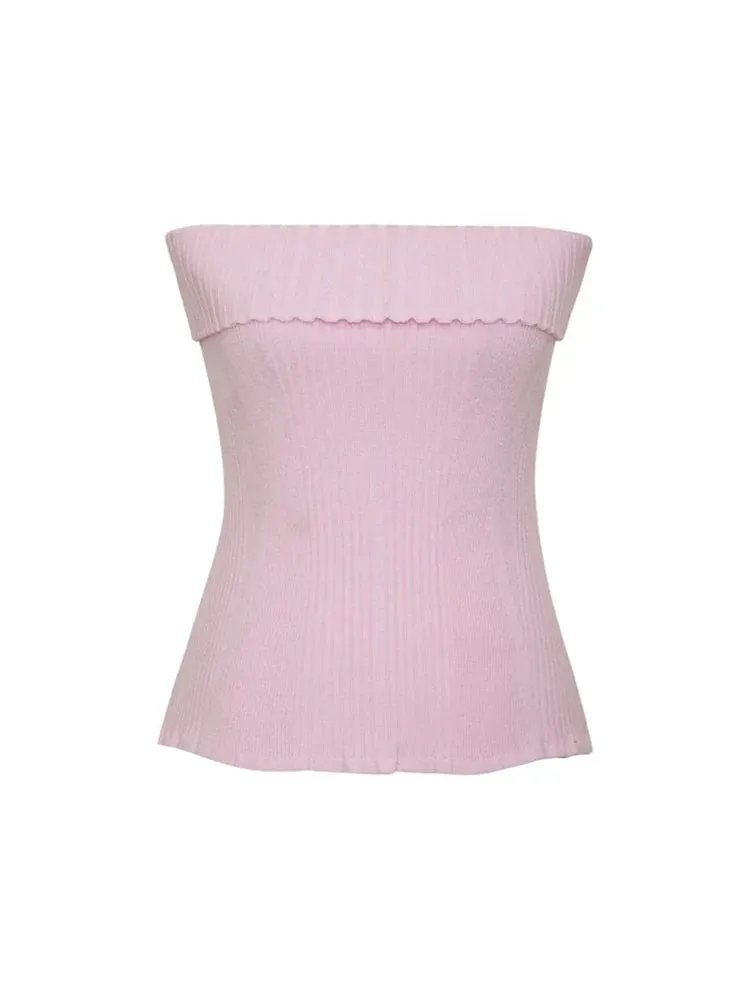FashionSierra - 2024 Knitted Ribbed Solid Summer Casual Sleeveless Backless Off Shoulder Vests Club Streetwear Crop Tops