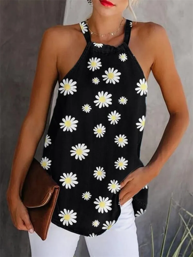 Floral Cami Womens Tank Tops Wholesale For St. Patrick'S Day