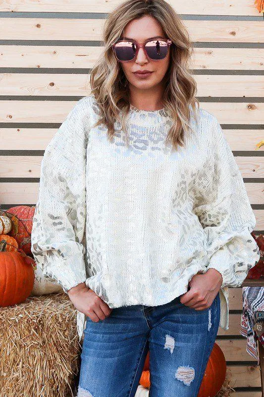 Foil Animal Print Sweater
