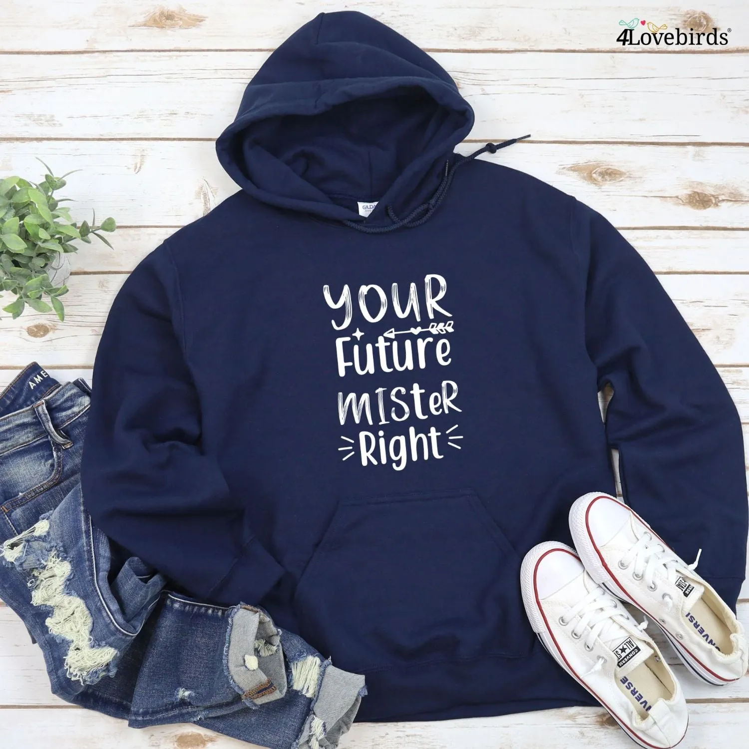 Future Mister and Miss Right Adorable Matching Outfits Set - Honeymoon, Marriage, Cute Couple Gift