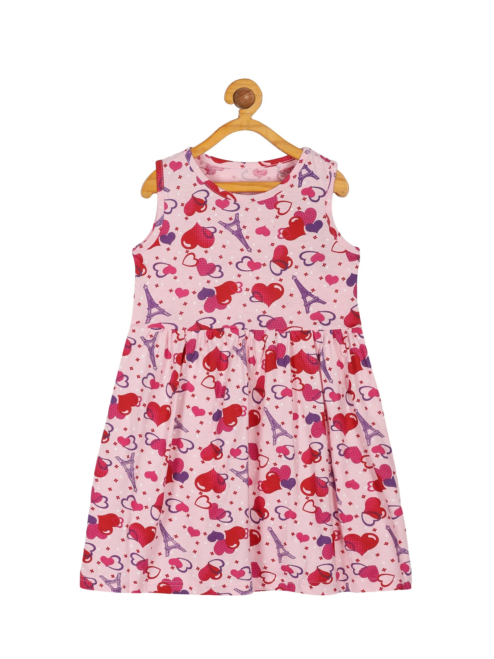 Girls Sleeveless Yoke Gather Dress Pack of 2