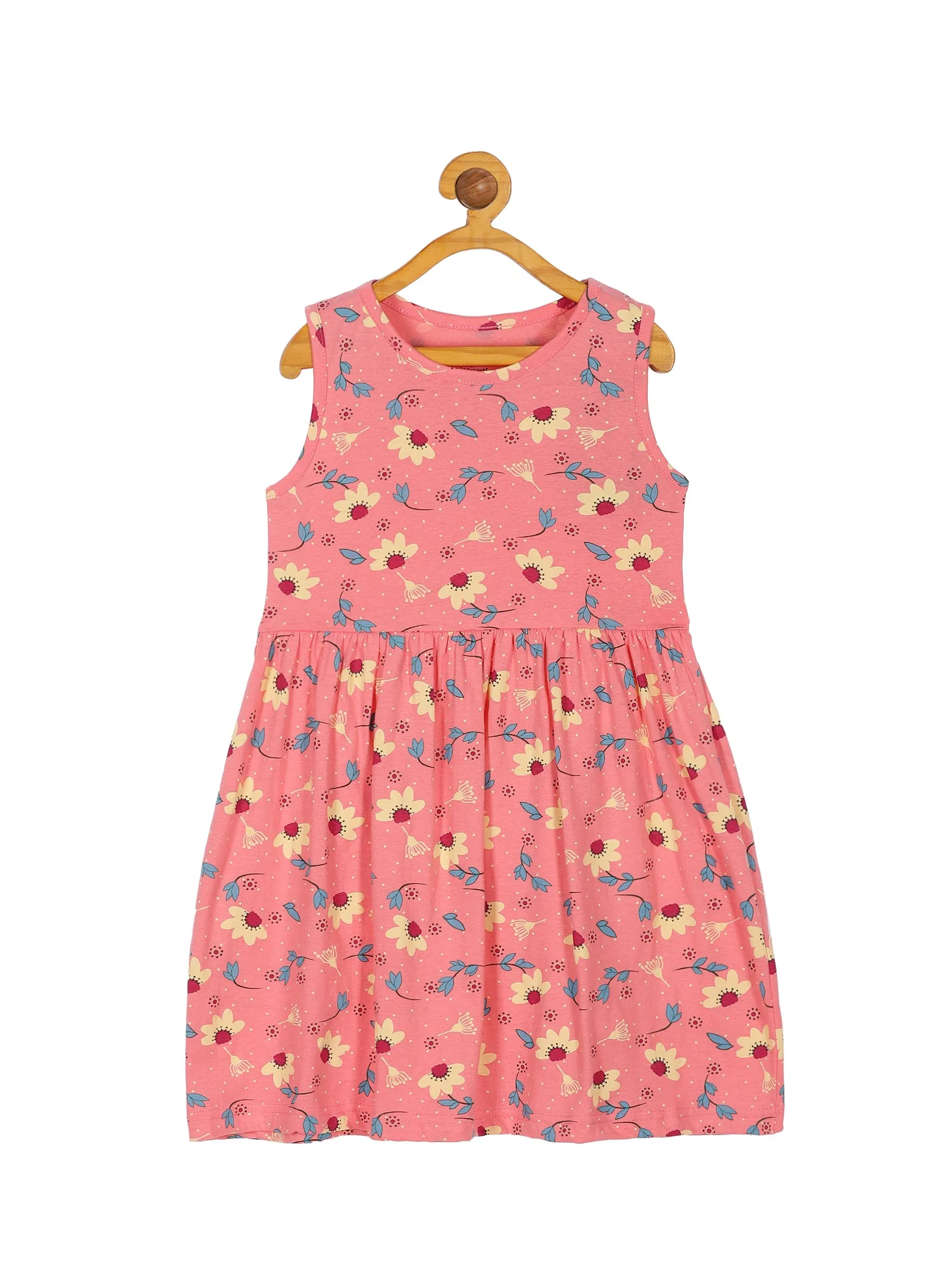 Girls Sleeveless Yoke Gather Dress Pack of 2