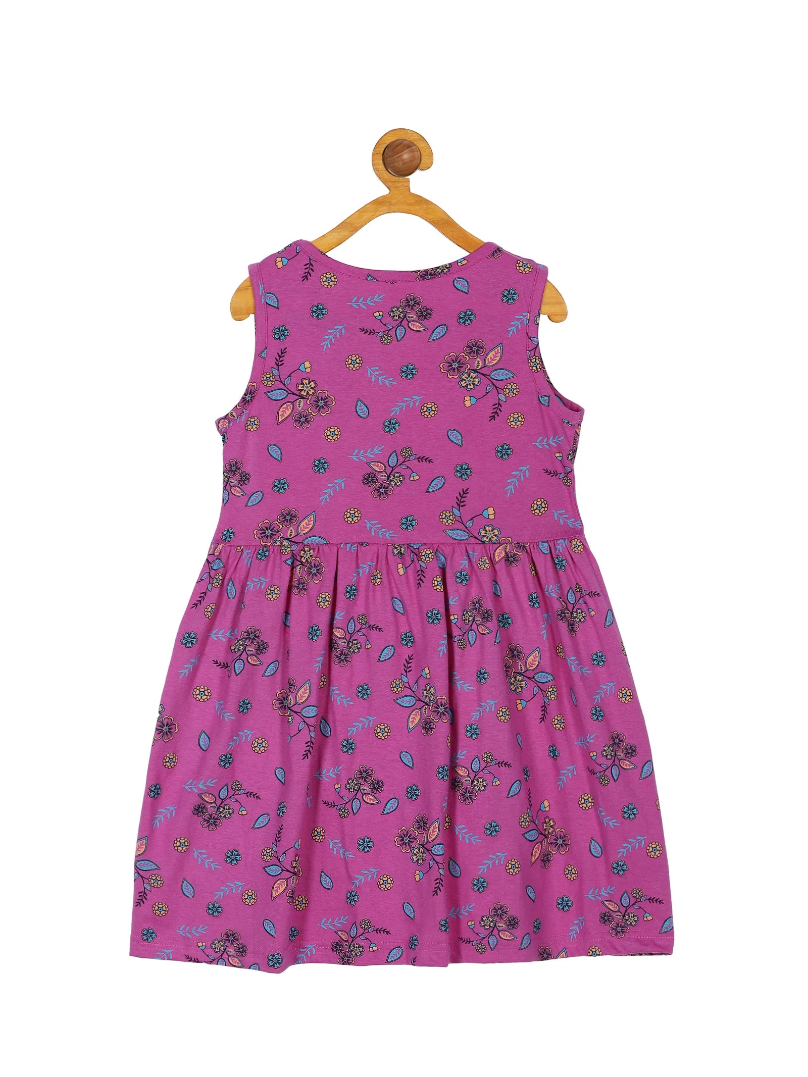 Girls Sleeveless Yoke Gather Dress Pack of 2