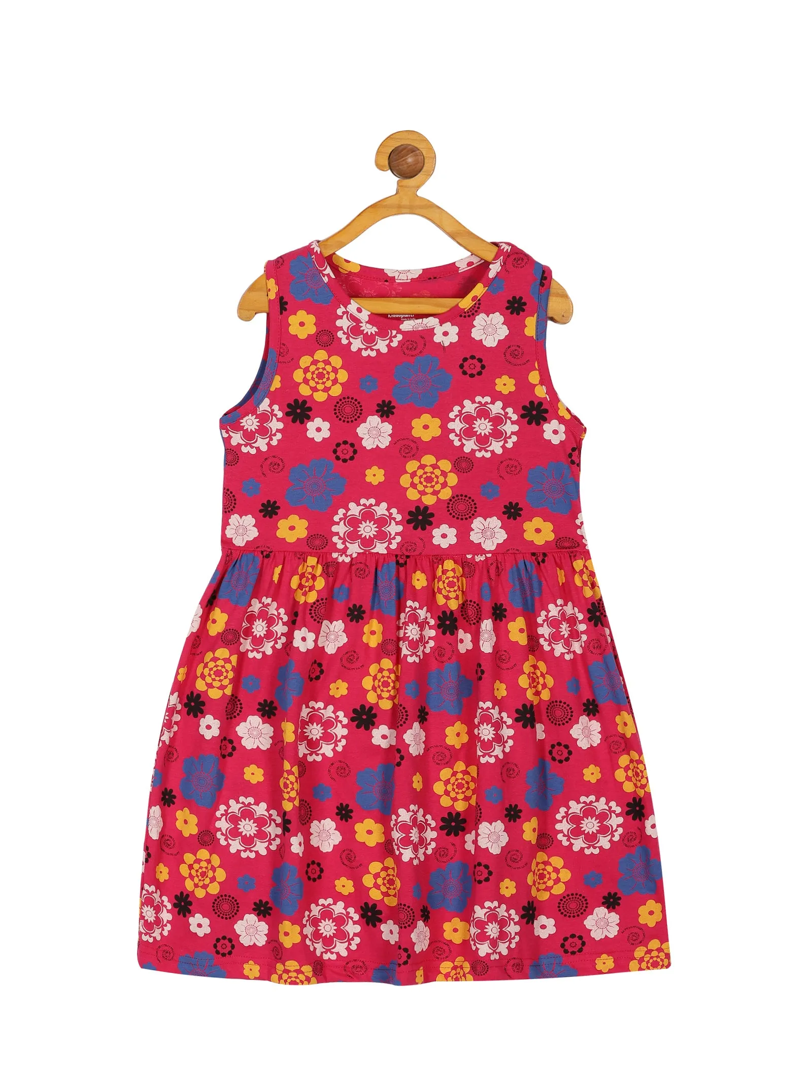 Girls Sleeveless Yoke Gather Dress Pack of 2