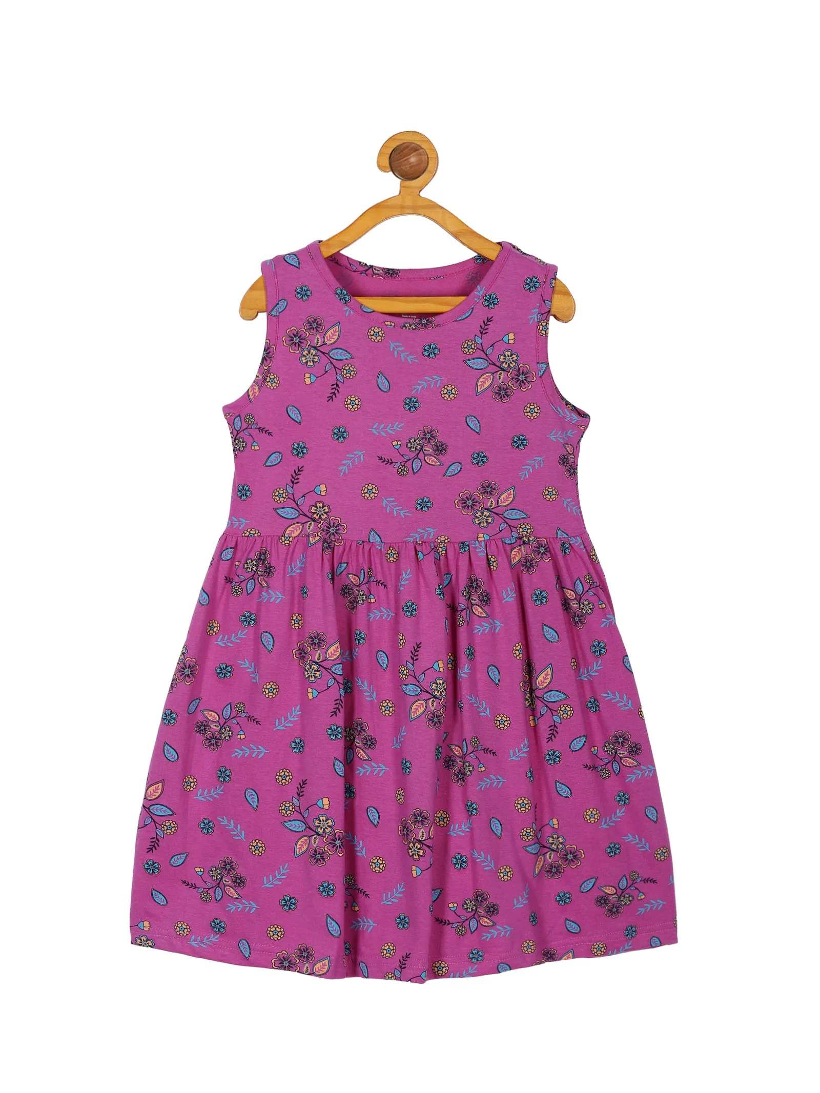 Girls Sleeveless Yoke Gather Dress Pack of 2