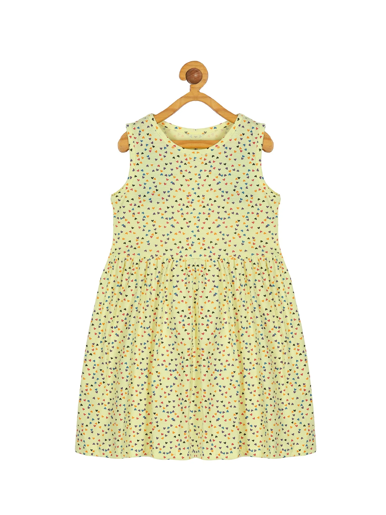 Girls Sleeveless Yoke Gather Dress Pack of 2