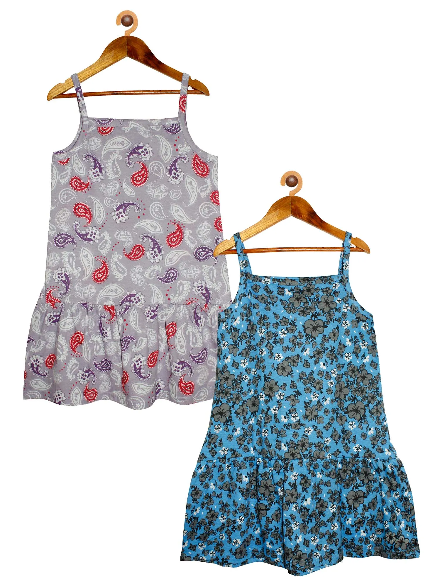 Girls Strap Dress with frill - Pack of 2