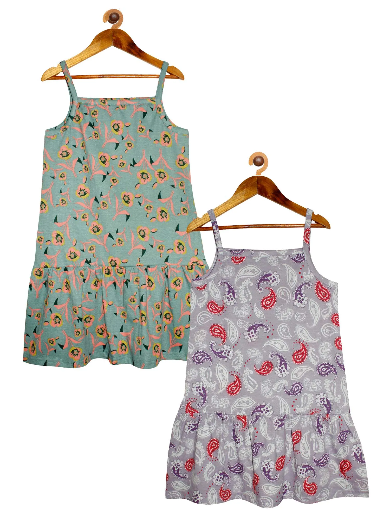 Girls Strap Dress with frill - Pack of 2