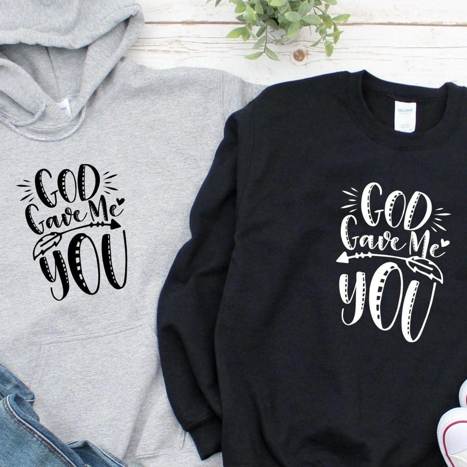 God Gave Me You Couple Matching Outfits: Perfect for Lovers, Valentine's Gift, Beau/Belle Attire