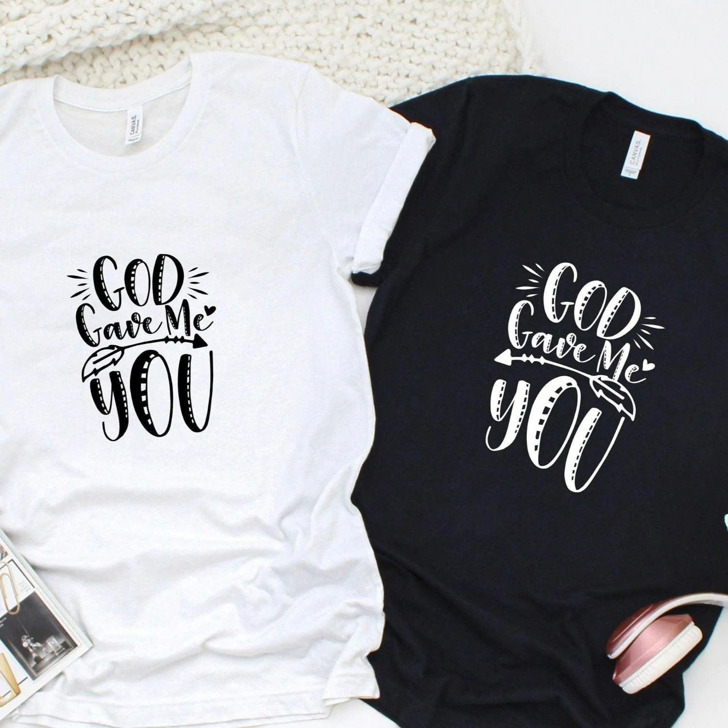 God Gave Me You Couple Matching Outfits: Perfect for Lovers, Valentine's Gift, Beau/Belle Attire