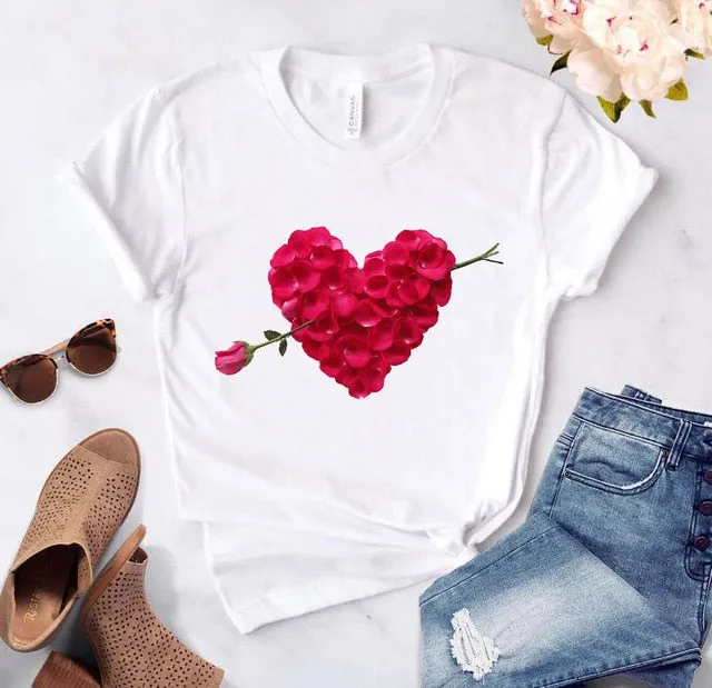 Heart Print T-Shirts