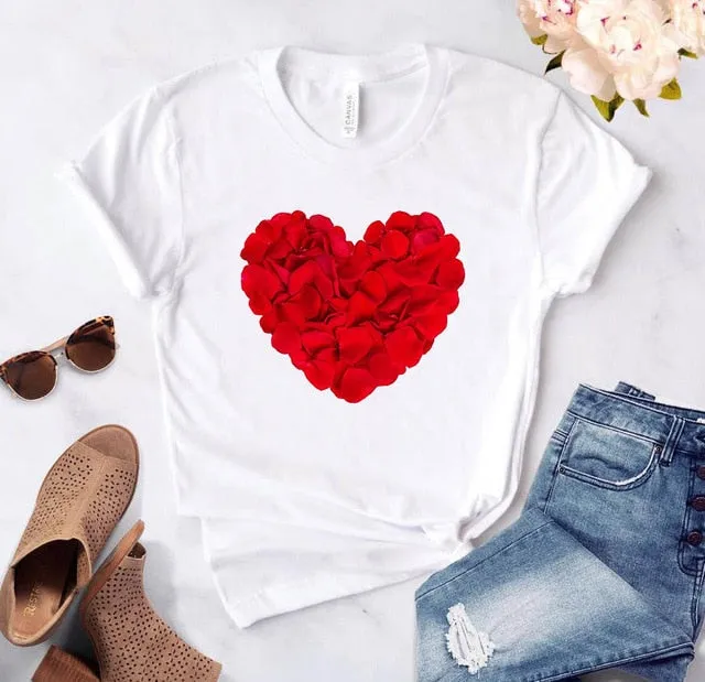 Heart Print T-Shirts